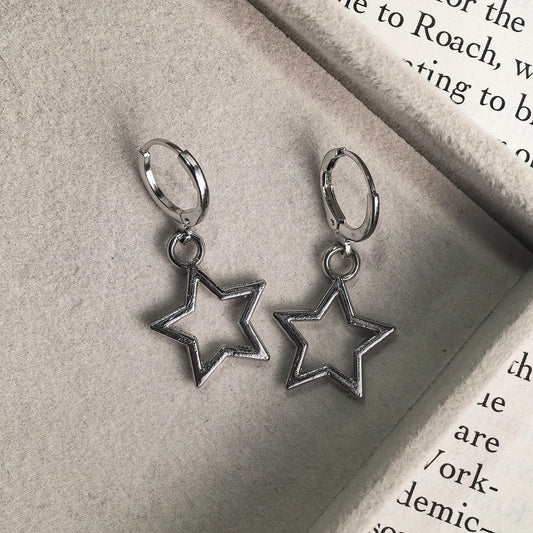 Hollow Star Drop Earrings Y2K Alternative Celestial Fashion Jewelry