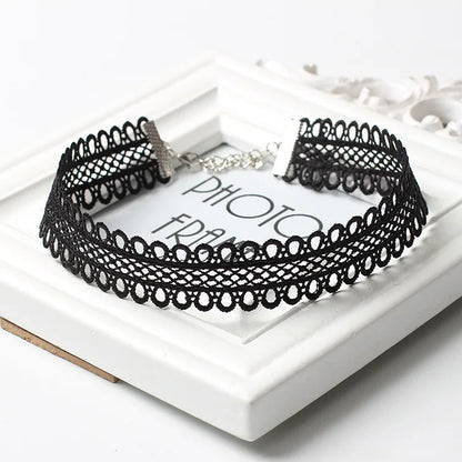 Vintage Floral Lace Gothic Choker Necklace for Dark Feminine Styling