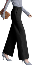Women's High Waist Wide Leg Casual Pants with Elastic Waist and Relaxed Fit
