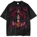 Oversized Anime Gothic Streetwear Tee with Vintage Manga Fantasy Graphic Design