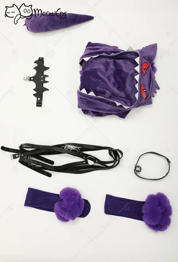 Women's Hooded Velvet Romper Costume Set with Tail Belt and Matching Socks