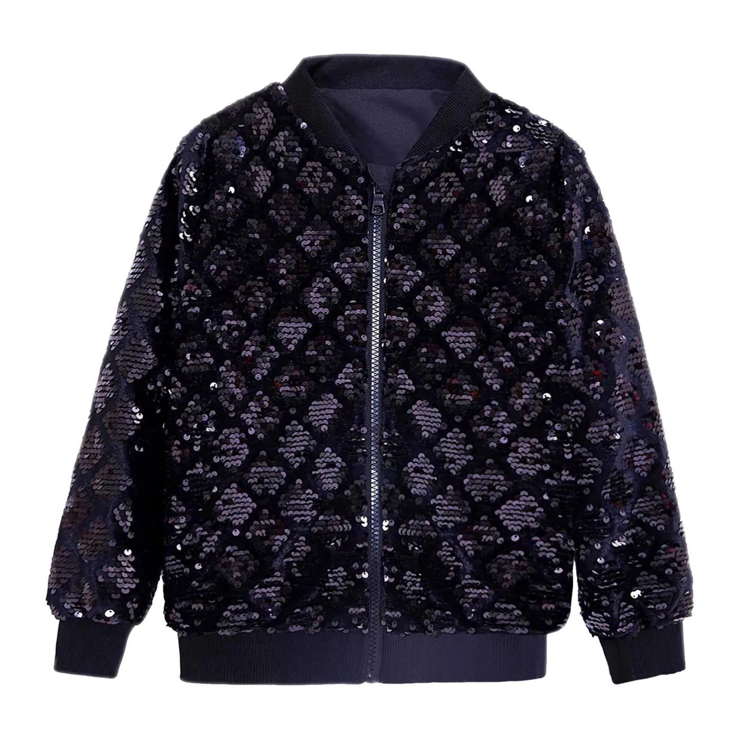 Men's Reflective Pattern Zip-Up Streetwear Bomber Jacket with Textured Finish