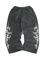 Men's Loose-Fit Graphic Print Straight-Leg Sweatpants with Elastic Waist Casual Streetwear Style