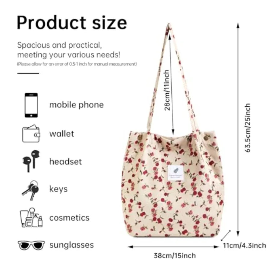 Soft Floral Print Everyday Tote Bag with Relaxed Carry Design