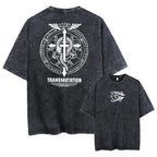 Anime Goth Transformation Symbol Oversized Vintage Graphic Streetwear T-Shirt