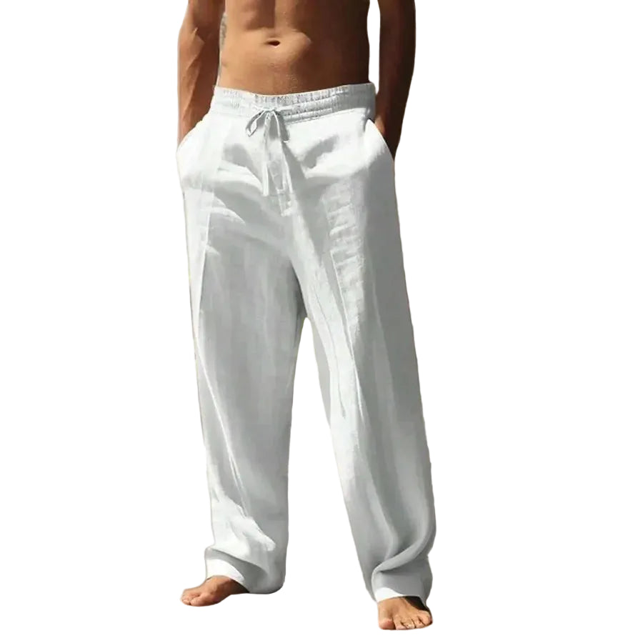 Men's Drawstring Wide Leg Casual Pants with Relaxed Fit and Lightweight Everyday Comfort