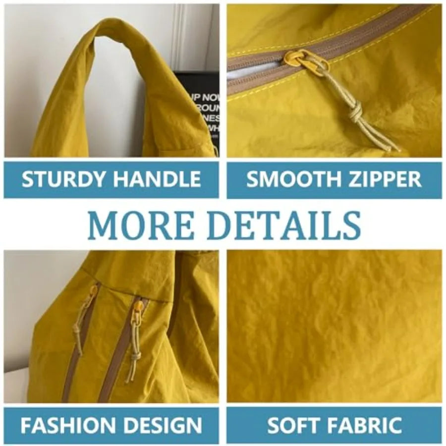 Oversized Crescent Hobo Tote Bag with Soft Slouchy Everyday Design