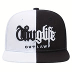 Embroidered Flat Brim Snapback Cap Adjustable Urban Streetwear Baseball Fashion Hat