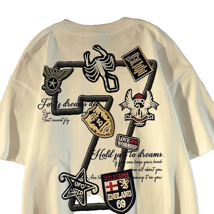 High Street Graphic Streetwear T-Shirt With Casual Cotton Blend Design