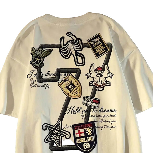 High Street Graphic Streetwear T-Shirt With Casual Cotton Blend Design