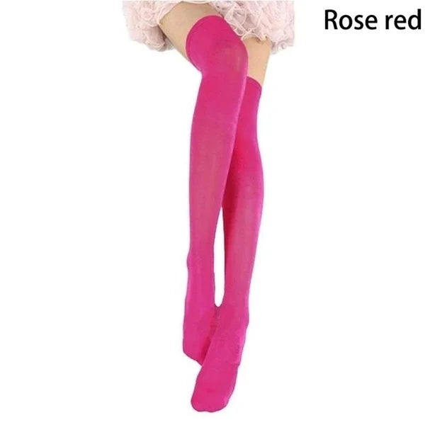 Solid Over-the-Knee Knit Socks with Soft Stretch Design for Everyday Streetwear Fashion