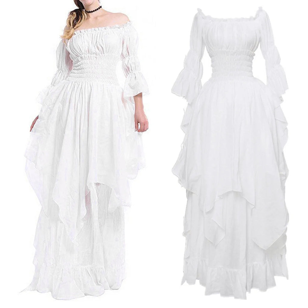 Flowing Layered Maxi Dress With Soft Volume And Statement Sleeves