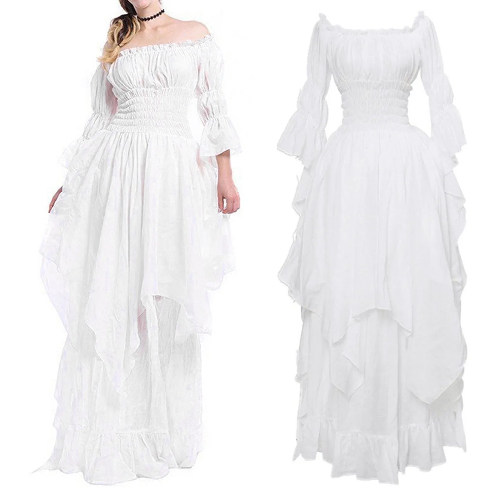 Flowing Layered Maxi Dress With Soft Volume And Statement Sleeves