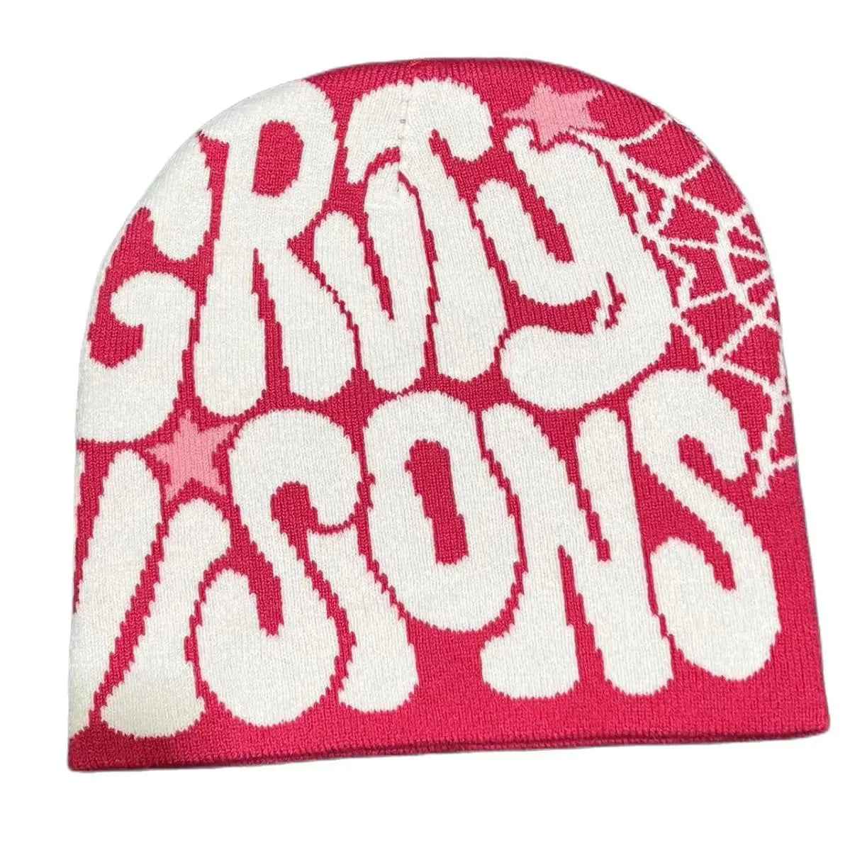 Bold Typography Cotton Blend Knit Beanie for Contemporary Streetwear Winter Everyday Fashion Style