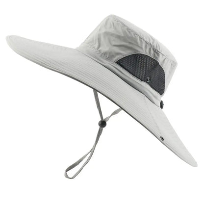 Wide Brim Boonie Sun Hat with Adjustable Chin Cord for Outdoor Adventure and Travel