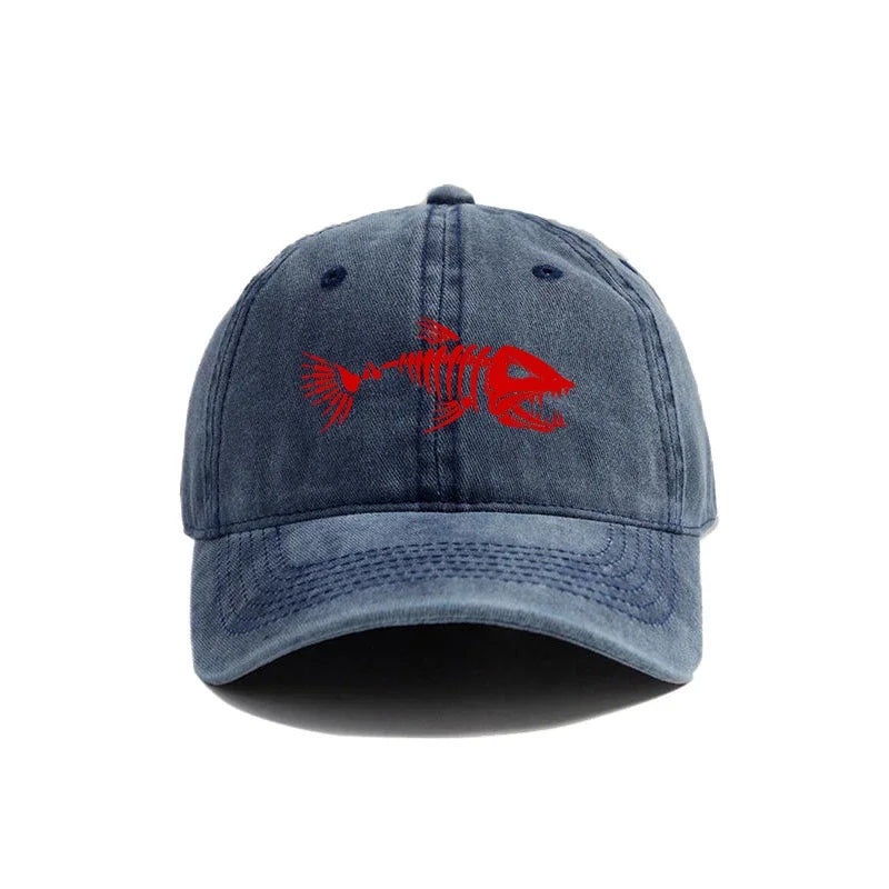 Unisex Vintage Washed Baseball Cap with Graphic Embroidery for Casual Outdoor Streetwear Style