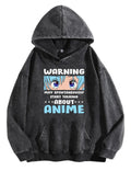 Retro Anime Streetwear Hoodie with Manga-Inspired Typography Graphic Design