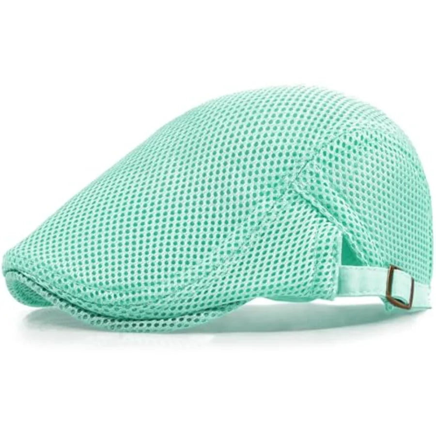 Breathable Mesh Ivy Flat Cap Adjustable Cotton Casual Vintage Driving Streetwear Hat