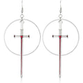 Medieval Sword Hoop Earrings for Gothic Punk and Alternative Styling