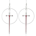 Medieval Sword Hoop Earrings for Gothic Punk and Alternative Styling