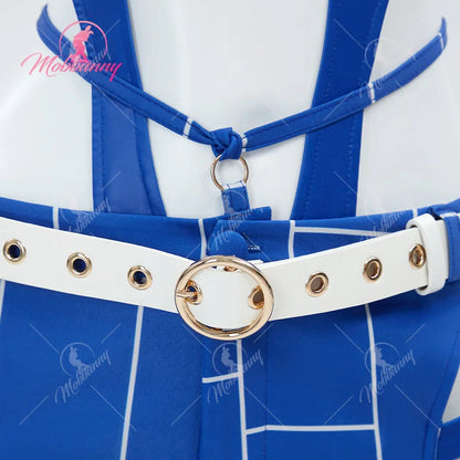 Women's Cutout Bodysuit and Flared Pants Outfit Set with Coordinated Belt Accessories
