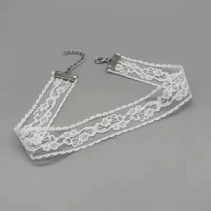 Floral Lace Choker Necklace for Gothic Coquette and Dark Feminine Fashion Styling
