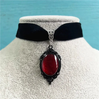 Victorian Gothic Cameo Choker Necklace for Dark Feminine Witchy and Alternative Fashion Styling