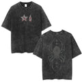 Dark Gothic Streetwear Graphic Oversized Manga-Inspired Cotton T-Shirt