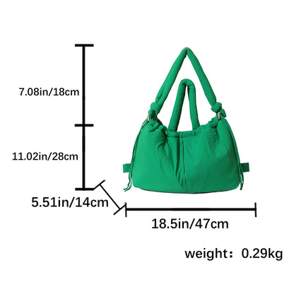Large Capacity Puffer Tote Bag with Adjustable Strap Lightweight Design