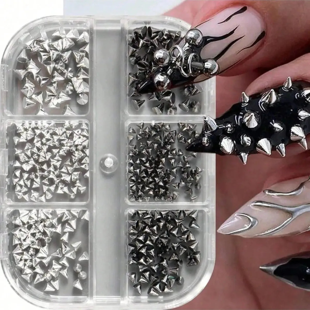 Gothic Punk Nail Art Sticker Set with Ornamental Alternative Fashion Details