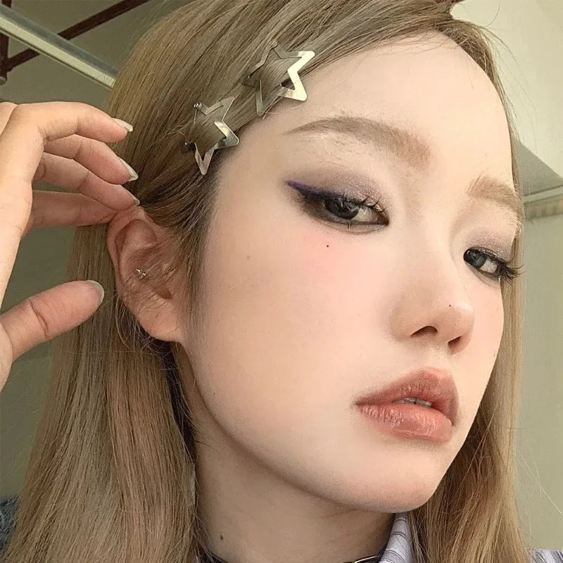 Y2K Star Hair Clip Set Celestial Statement Alternative Fashion Accessories