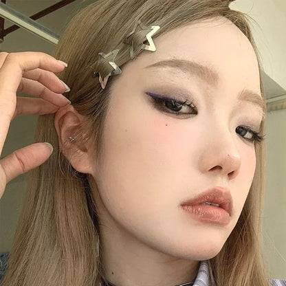 Y2K Star Hair Clip Set Celestial Statement Alternative Fashion Accessories