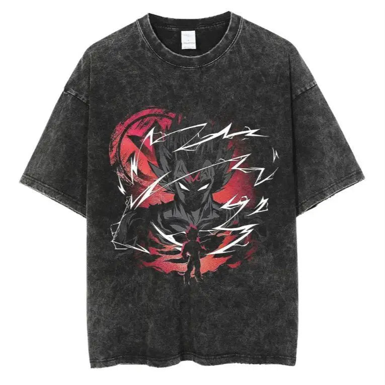 Dark Fantasy Manga Oversized Vintage Washed Streetwear Graphic T-Shirt