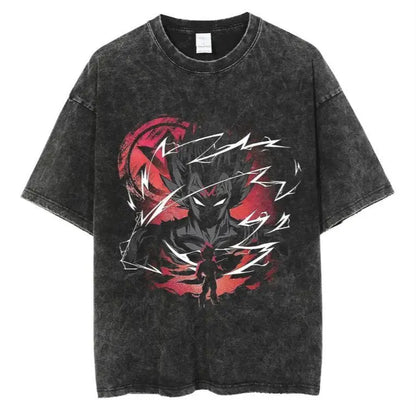 Dark Fantasy Manga Oversized Vintage Washed Streetwear Graphic T-Shirt