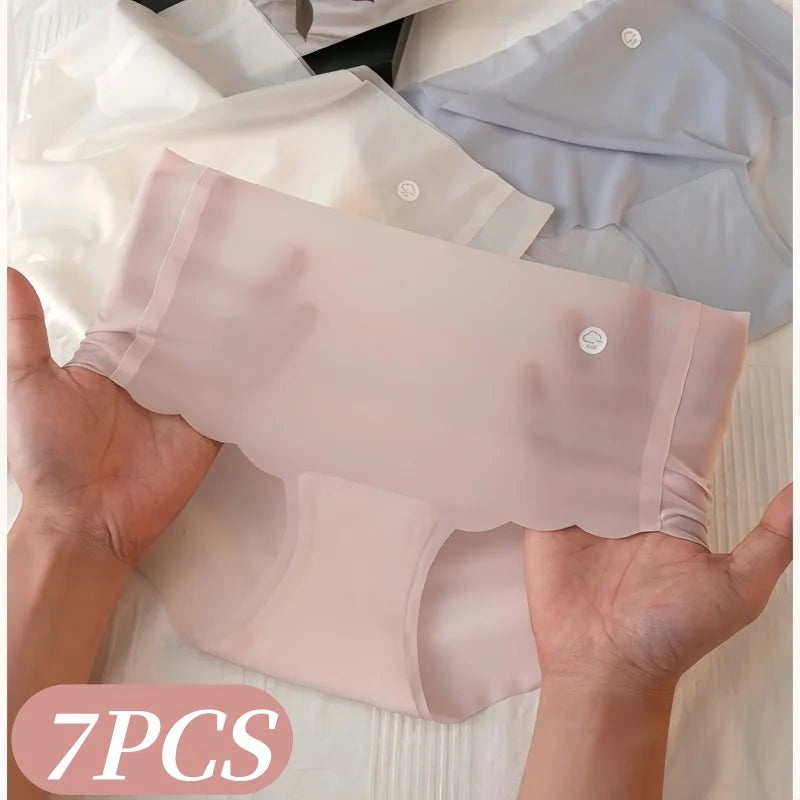 Seven-Piece Ultra-Thin Seamless Low-Rise Brief Set in Pastel Tones