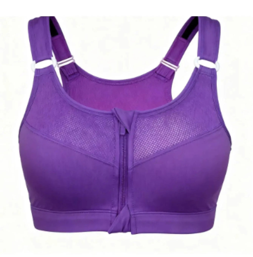 Dynamic Cutout Back Athletic Sports Bra with Wide Adjustable Straps