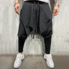 Men's Relaxed Harem Cargo Pants with Cropped Fit and Streetwear Utility Style