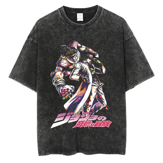 Vintage Anime Goth Motion Graphic Tee with Manga Streetwear Aesthetic