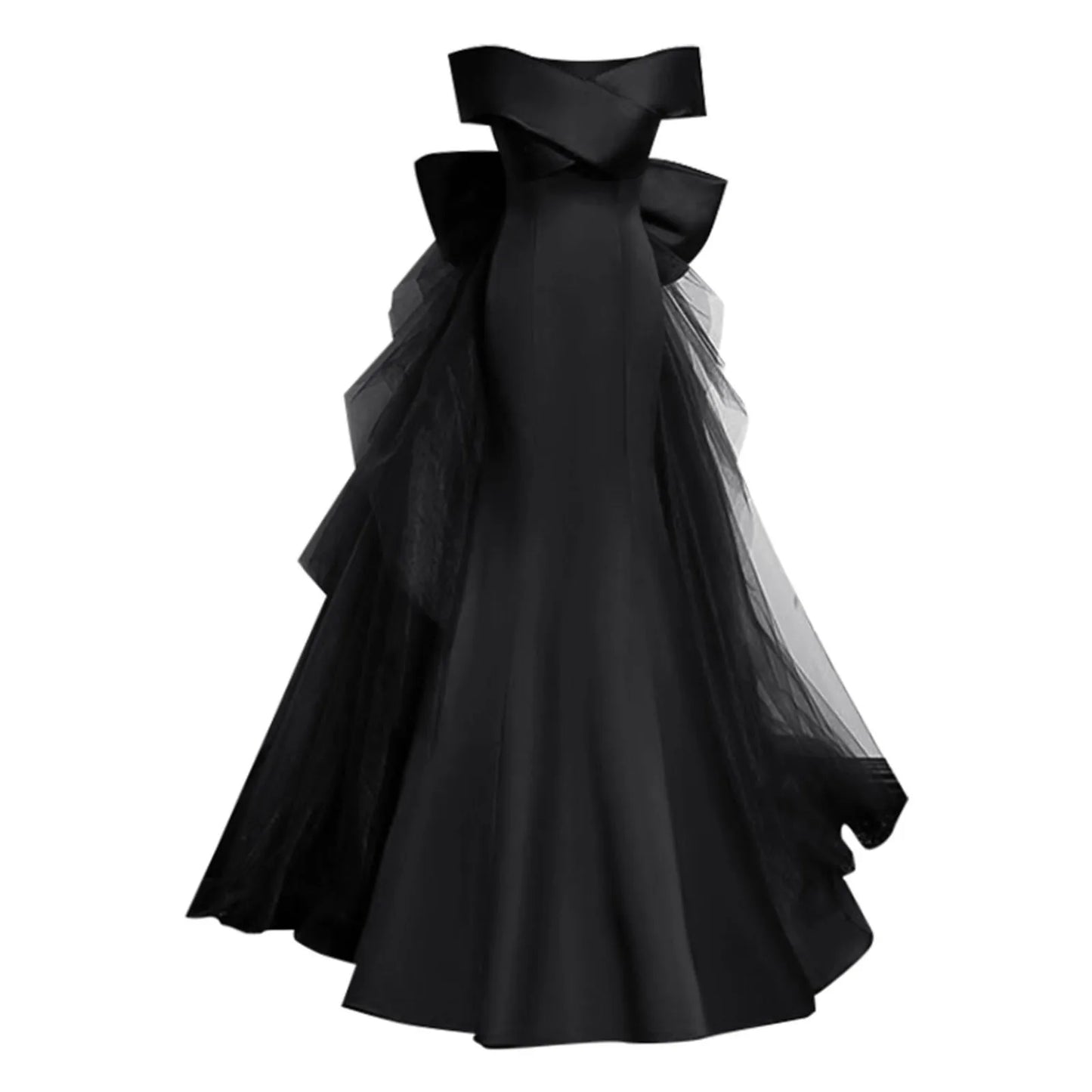 Structured Sweetheart Neckline Gothic Evening Gown with Flowing Skirt
