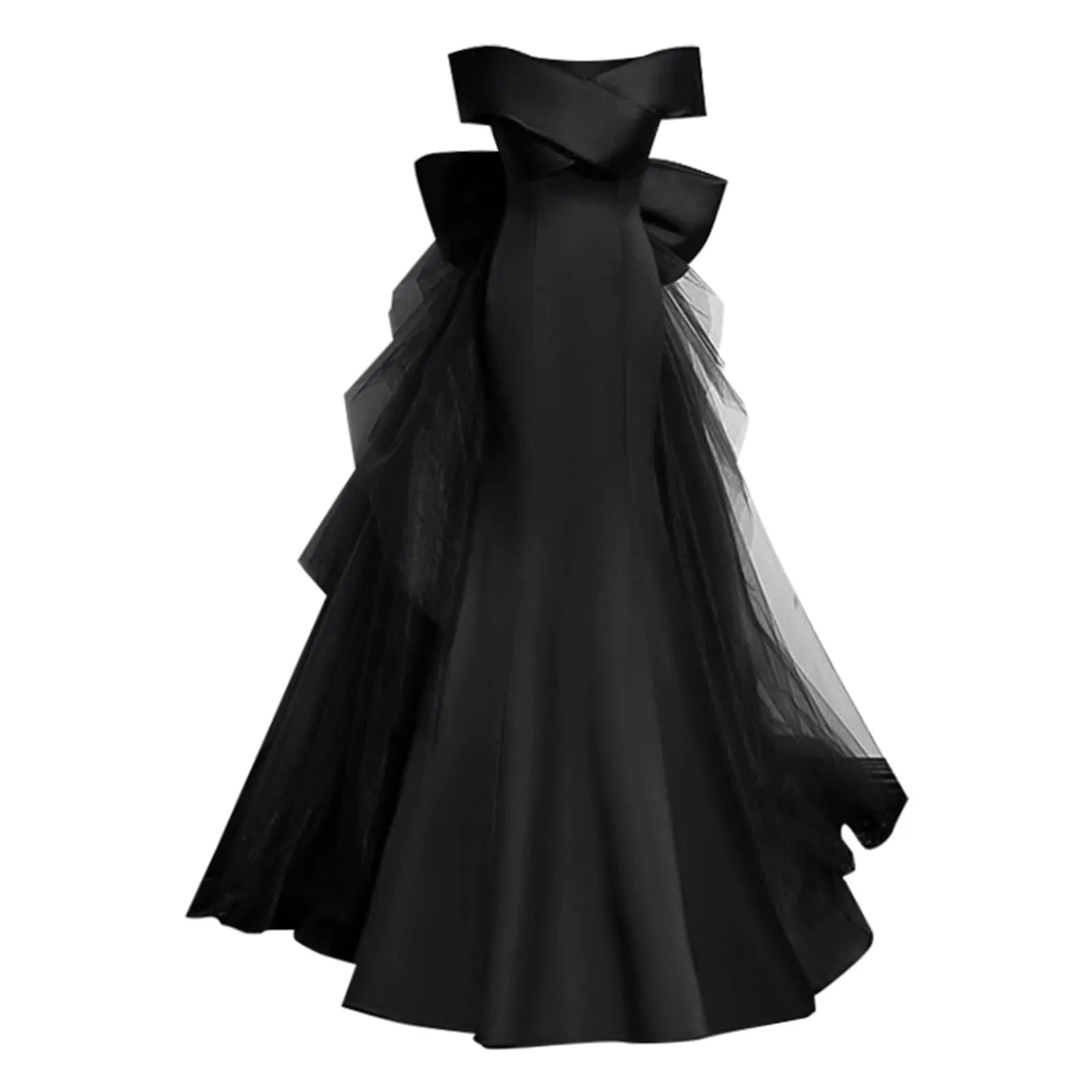 Structured Sweetheart Neckline Gothic Evening Gown with Flowing Skirt