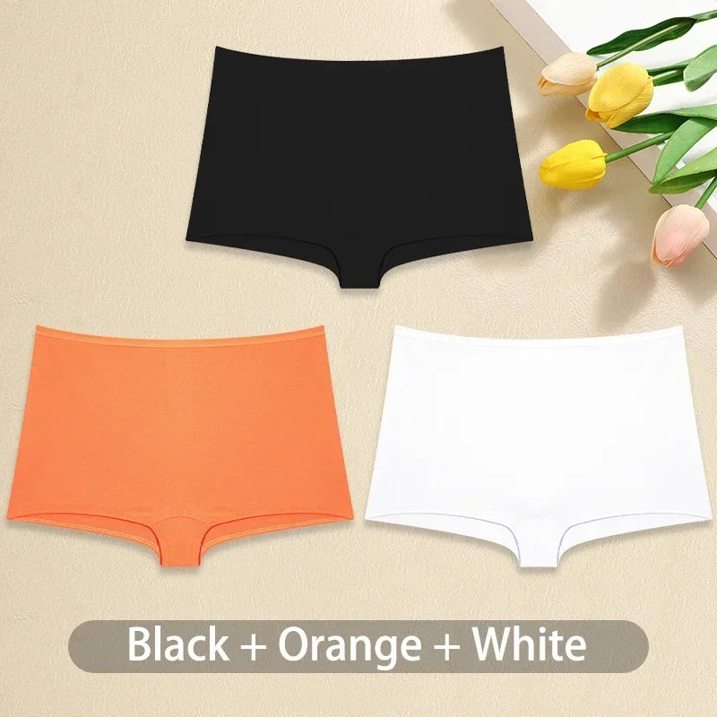 3-Piece Women’s Low-Rise Cotton-Blend Boyshorts Set with Wide Waistband, Short-Leg Silhouette and Classic Solid Colors