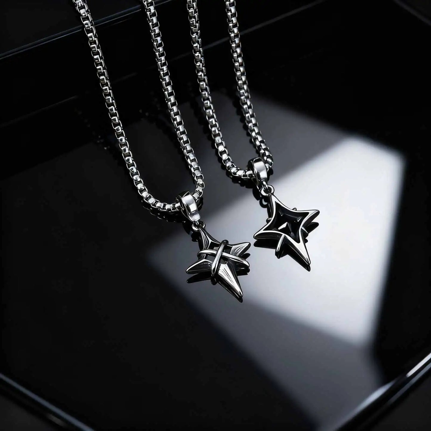 Star Cross Pendant Necklace Gothic Punk Alternative Statement Jewelry