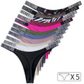 Five-Piece Rhinestone Letter Waistband G-String Thong Set