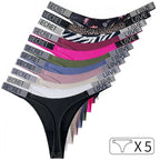 Five-Piece Rhinestone Letter Waistband G-String Thong Set