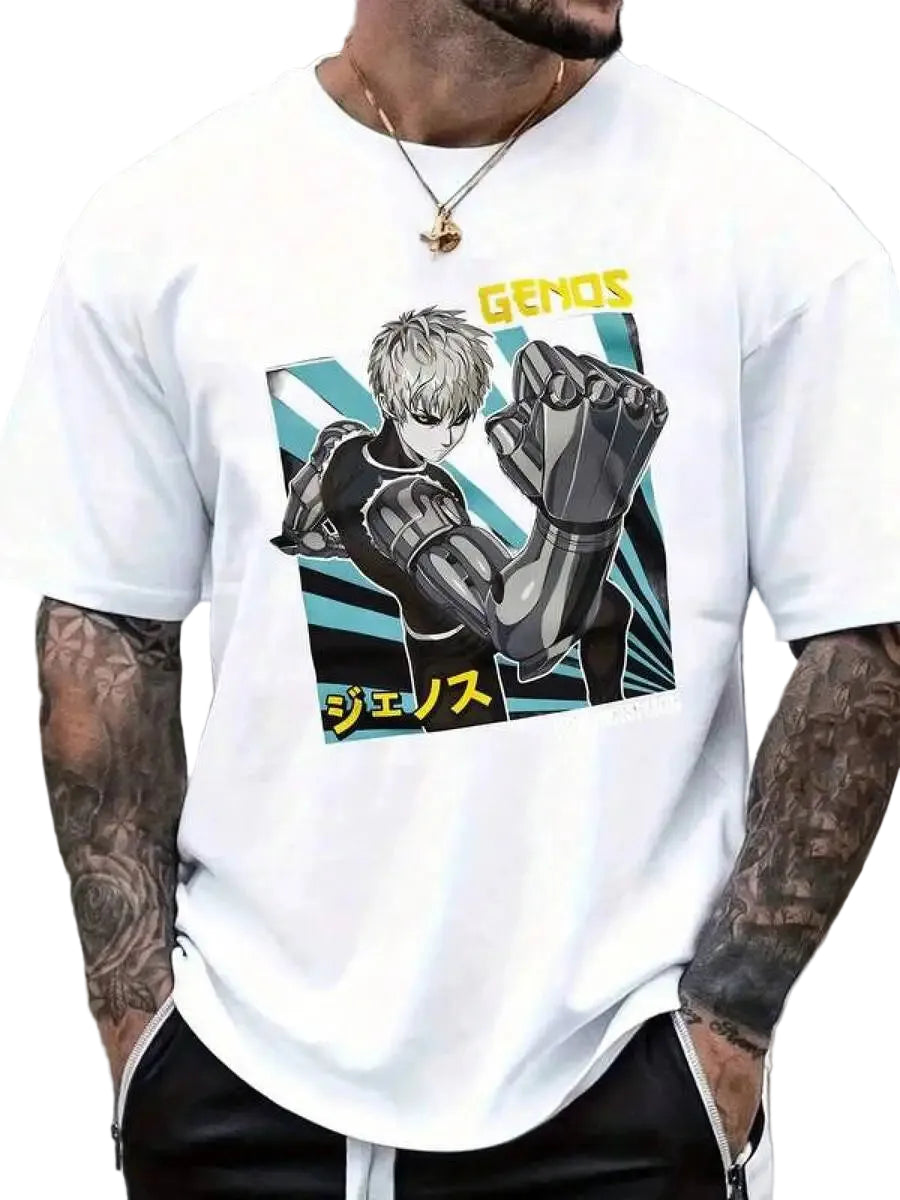 Cyber Mecha Anime Graphic Soft Cotton Casual Streetwear T-Shirt