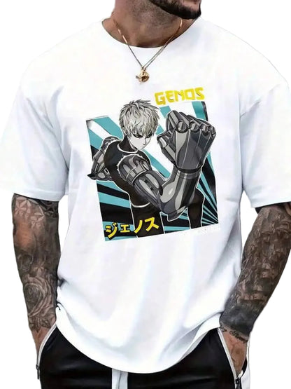 Cyber Mecha Anime Graphic Soft Cotton Casual Streetwear T-Shirt