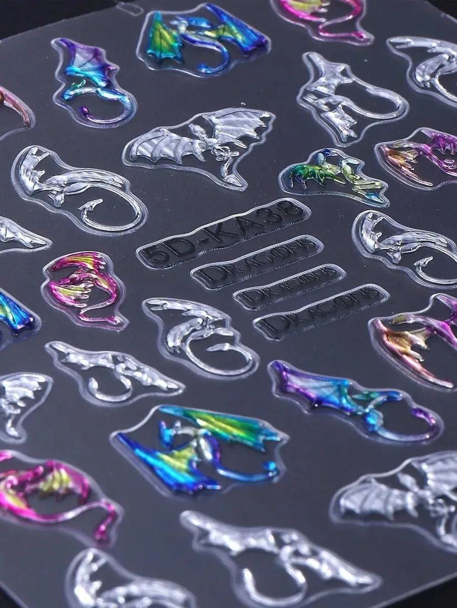 Gothic Butterfly and Celestial Nail Art Stickers for Alternative Manicure Designs