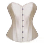 Vibrant Pink Satin-Finish Overbust Corset with Structural Seaming