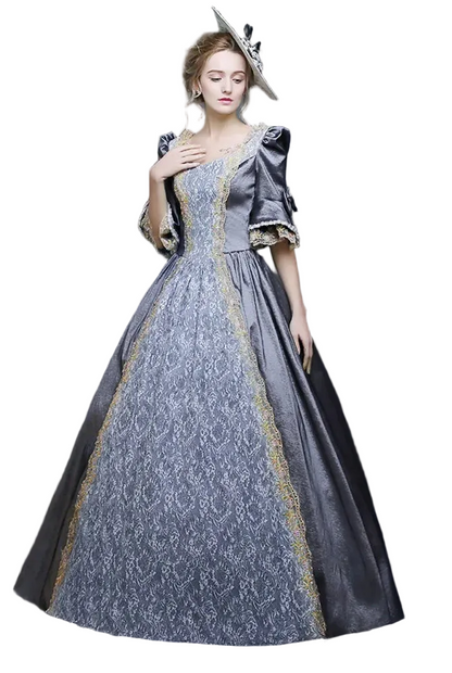 Victorian Inspired Lace Trim Formal Alternative Fashion Ball Gown