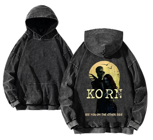 Moon Graphic Gothic Streetwear Hoodie With Anime-Inspired Vintage Aesthetic